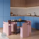 Ver imagem 3 de Conj. Compacto Sala de Jantar Pixel - Mesa Redonda C/ 4 Cadeiras Estofadas