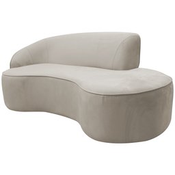 Sofá Curvo 2 Lugares 150cm Eron Braço Direito Veludo Perfectly Pale - Nexta Casa - 8