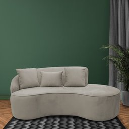 Sofá Curvo 2 Lugares 150cm Eron Braço Direito Veludo Perfectly Pale - Nexta Casa - 2