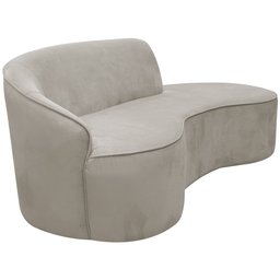 Sofá Curvo 2 Lugares 150cm Eron Braço Direito Veludo Perfectly Pale - Nexta Casa - 6