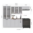 Ver imagem 4 de Armário de Cozinha Modulada Compacta Fidelitá Nara 100% MDF 4 Peças 280cm 12 Portas 2 Gavetas sem