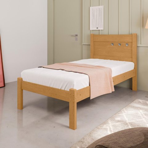 Cama de Solteiro Flex Guaraci com Collchão Naturalle Off White