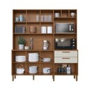 Ver imagem 5 de Armário de Cozinha Frisado 7 Portas 2 Gavetas 180cm Roma Marrom/Freijó/Off White