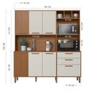Ver imagem 4 de Armário de Cozinha Frisado 7 Portas 2 Gavetas 180cm Roma Marrom/Freijó/Off White