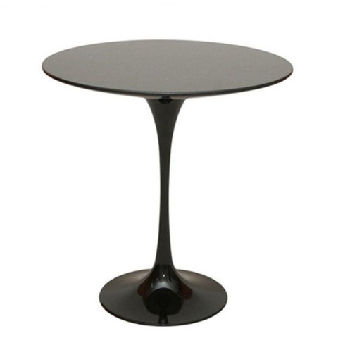 Mesa Lateral Tulipa Saarinen Redonda 51 Cm - Laqueado Base Preta