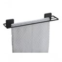 Ver imagem 2 de Toalheiro Duplo Preto Fosco Fixação por Adesivo Norbond Porta Toalha Banho 45 Cm Future 184pt