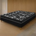 Ver imagem 2 de Cama Box Preta + Colchão Casal Florencia Espuma D28 Liso 138x188x51cm