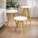 Ver imagem 5 de Kit Trio Jogo de Mesinha Lateral Redonda