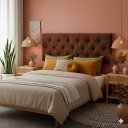 Ver imagem 1 de Cabeceira Capitonê Cama Queem 1.60 Dubai Marrom