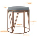 Ver imagem 3 de Puff Decorativo Aramado Bronze Zaya L02 Suede Cinza - Lyam Decor