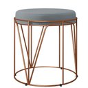 Ver imagem 1 de Puff Decorativo Aramado Bronze Zaya L02 Suede Cinza - Lyam Decor