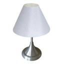 Ver imagem 2 de Abajur para Sala ou Quarto Base em alumínio escovado e Cúpula de algodão Branco