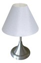 Ver imagem 2 de Abajur para Sala ou Quarto Base em alumínio escovado e Cúpula de algodão Branco