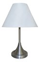 Ver imagem 1 de Abajur para Sala ou Quarto Base em alumínio escovado e Cúpula de algodão Branco