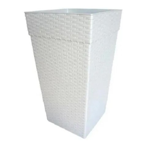 Vaso Médio Coluna Quadrado Rattan Para Flores Plantas 17,5 L