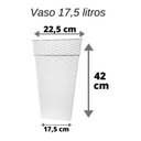 Ver imagem 2 de Vaso Médio Coluna Quadrado Rattan Para Flores Plantas 17,5 L