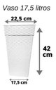Ver imagem 2 de Vaso Médio Coluna Quadrado Rattan Para Flores Plantas 17,5 L