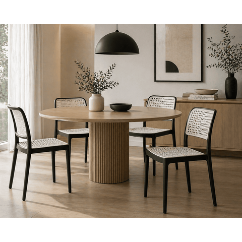 Kit 4 Cadeiras Mônaco Rattan Empilhável Cozinha Sala Jantar - Branca