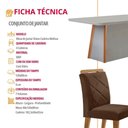 Ver imagem 6 de Mesa de Jantar Diane e 4 Cadeiras Melissa Moderna Mobilia Veludo Marrom/off/nat/serig Off com Vidro
