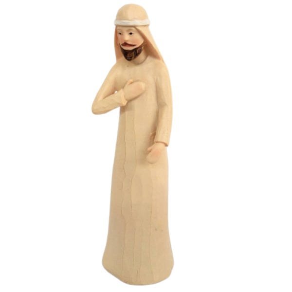 Presépio Moderno Bege Resina Enfeite De Natal Jesus 18cm - 5