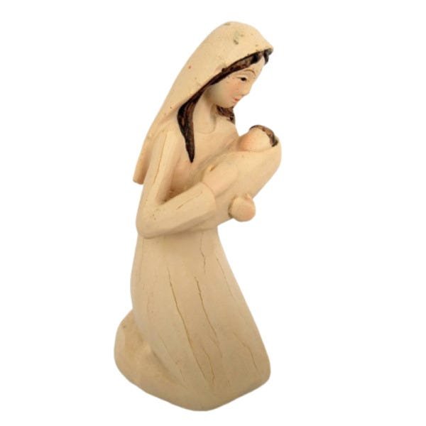 Presépio Moderno Bege Resina Enfeite De Natal Jesus 18cm - 4