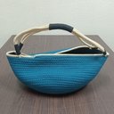 Ver imagem 6 de Jogo 2 Cestas Decorativa Organizadora Multiuso Tecido Azul