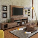 Ver mais imagens de Sala de Estar Rack com Painel TV até 47 Polegadas e Mesa de Centro Requinte Espresso Móveis