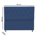 Ver imagem 4 de Cabeceira Cama Box Solteiro 90 Cm Geovana Suede Azul Marinho