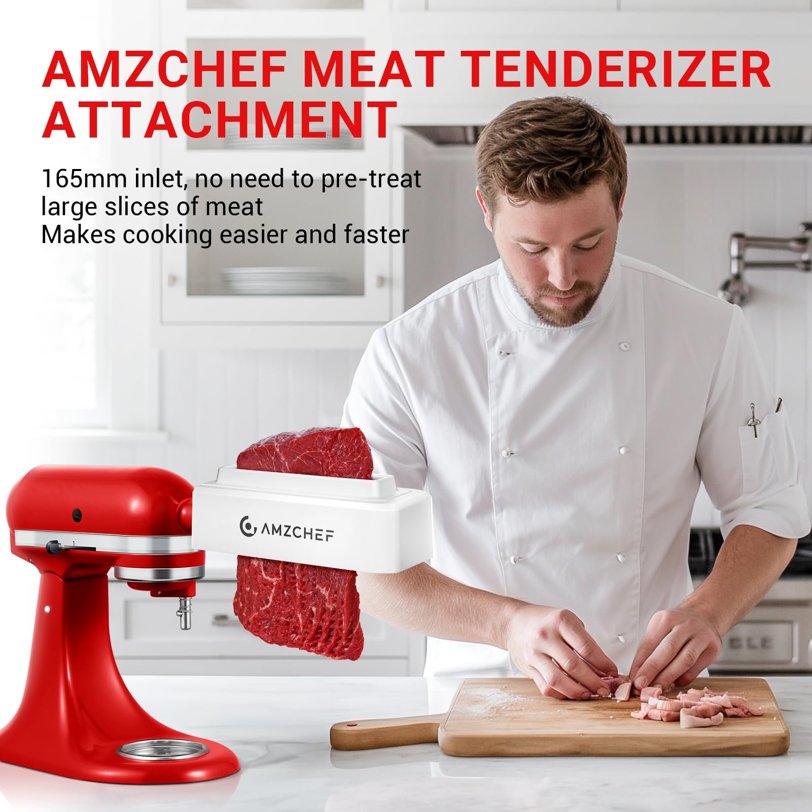 Amaciante de Carne Amzchef para Batedeiras Kitchenaid e Cuisinart (branco) - 6