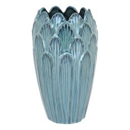 Vaso Decorativo Enfeite Casa Cerâmica 27x16x16cm Azul - 1