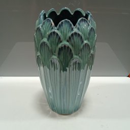 Vaso Decorativo Enfeite Casa Cerâmica 27x16x16cm Azul - 4