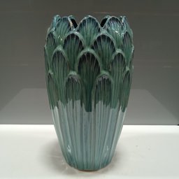 Vaso Decorativo Enfeite Casa Cerâmica 27x16x16cm Azul - 5