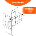 Ver imagem 5 de Fechadura Auxiliar Trava Stam 1004 Inox Roseta Quadrada Cromado