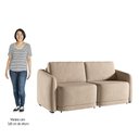 Ver imagem 5 de Sofá Cama Casal para Sala 176cm Polska K04 Veludo Bege - Mpozenato