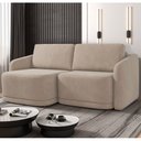 Ver imagem 2 de Sofá Cama Casal para Sala 176cm Polska K04 Veludo Bege - Mpozenato
