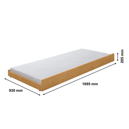 Cama Auxiliar Solteiro Mdf e Estrado em Madeira com Rodízios:naturallle - 3