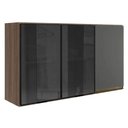 Ver imagem 1 de Armario Aereo 3 Portas Vidro MDF 120 cm Kali 1219717 Nicioli Carvalho Toq Chumbo