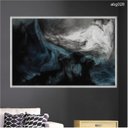 Ver imagem 1 de Quadro Decorativo - Efeito Liquido Azul e Branco Abg028 Vidro com Impressão Uv - 60x40cm