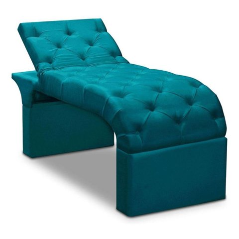 Maca Estofada Estética Cílios Regulável Spa Veludo Ivete Azul Turquesa