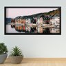 Tela com Moldura Slim Casas Frente ao Mar 60x130cm Preto - 1