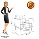 Ver imagem 6 de Namoradeira e Poltrona Base Madeira Fixa Cast Elisa Bouclê Cinza D03 - D'Rossi