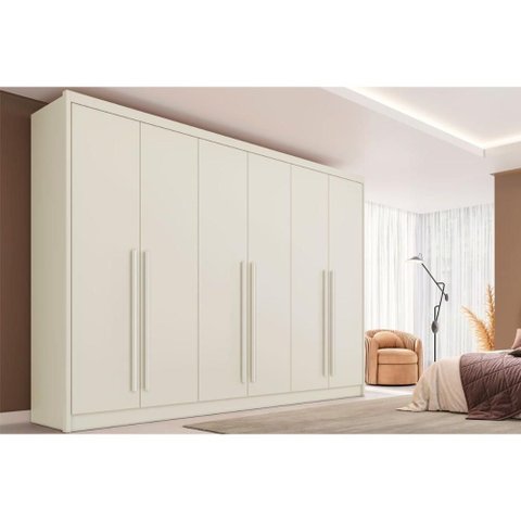 Guarda Roupa Casal 6 Portas e 6 Gavetas Valencia Off White - Europa