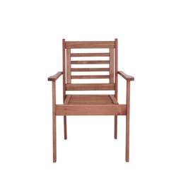 Conjunto 6 Cadeiras Poltronas Empilháveis e Mesa Retangular Madeira Maciça - 7