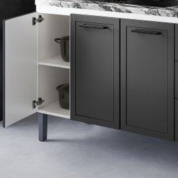 Gabinete de Cozinha 194cm Armário 100% Aço 4 Porta 4 Gavetas:preto - 2