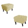 Kit 02 Puff Retro Luiz Xv sem Baú Bege 60 para Hall Entrada - 1