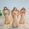 Mini Anjo Decoração Natal Luxo 10cm Moderno Trio Anjos - 3
