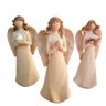 Mini Anjo Decoração Natal Luxo 10cm Moderno Trio Anjos - 1