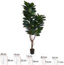 Ver imagem 1 de Planta Artificial Arvore Ficus Elastica Real Toque Pu C/pote X79 Verde 1,8cm