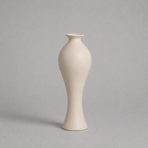 Vaso California Grande Decorativo de Cerâmica para Sala e Mesa Off White