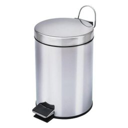 Kit Lixeira Aço Inox - 1 de 3l, 2 de 5l e 1 Escova Sanitária - 3